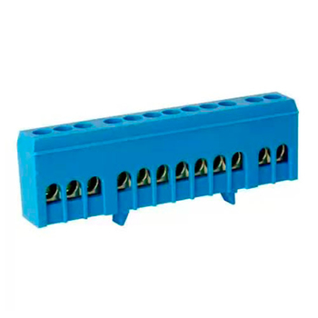 Шина TS-0609H 12 way в синем корпусе Энергия, 10 шт - Электрика, НВА - Щитки и аксессуары для монтажа - Шины нулевые - . Магазин оборудования для автономного и резервного электропитания Ekosolar.ru в Пушкино