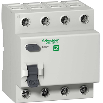 Дифференциальный выключатель Schneider Electric (УЗО) EASY 9 4P 40A 30мА АС 4,5 кА - Электрика, НВА - Модульное оборудование - Дифференциальные автоматы - . Магазин оборудования для автономного и резервного электропитания Ekosolar.ru в Пушкино