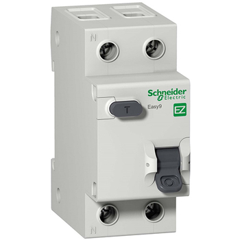 Дифференциальный автоматический выключатель Schneider Electric EASY 9 1P+N 16А 30мА C AC 4,5 кА - Электрика, НВА - Модульное оборудование - Дифференциальные автоматы - . Магазин оборудования для автономного и резервного электропитания Ekosolar.ru в Пушкино