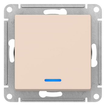 Выключатель SE AtlasDesign 1-клавишный с подсветкой, сх.1а, 10АХ, бежевый, механизм - Электрика, НВА - Выключатели и розетки - Выключатели - . Магазин оборудования для автономного и резервного электропитания Ekosolar.ru в Пушкино