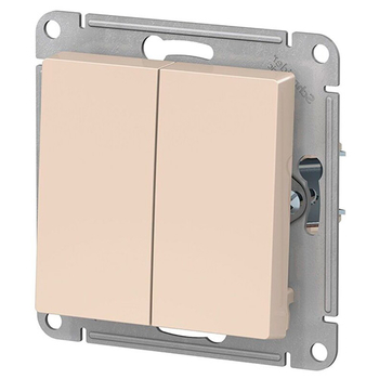 Выключатель Schneider Electric AtlasDesign 2-клавишный сх.5, 10АХ, бежевый, механизм - Электрика, НВА - Выключатели и розетки - Выключатели - . Магазин оборудования для автономного и резервного электропитания Ekosolar.ru в Пушкино