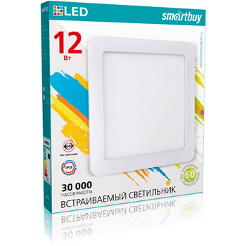 Встраиваемый светильник Smartbuy LED DL Square-12w/6500K/IP20 (SBL-DLSq-12-65K)/40 - Светильники - Для общественных зданий - . Магазин оборудования для автономного и резервного электропитания Ekosolar.ru в Пушкино