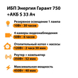 ИБП Энергия Гарант 750 + Аккумулятор S 33 Ач - 12В (450Вт - 40мин) - ИБП и АКБ - ИБП для котлов - . Магазин оборудования для автономного и резервного электропитания Ekosolar.ru в Пушкино