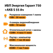 ИБП Энергия Гарант 750 + Аккумулятор S 55 Ач - 12В (450Вт - 67мин) - ИБП и АКБ - ИБП для котлов - . Магазин оборудования для автономного и резервного электропитания Ekosolar.ru в Пушкино