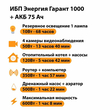 ИБП для котла Энергия Гарант 1000 + Аккумулятор 75 Ач 12 В (600Вт - 68мин) - ИБП и АКБ - ИБП для котлов - . Магазин оборудования для автономного и резервного электропитания Ekosolar.ru в Пушкино