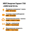 ИБП для котла Энергия Гарант 750 + Аккумулятор Grid 55 Ah 12 v (450Вт - 67мин) - ИБП и АКБ - ИБП для котлов - . Магазин оборудования для автономного и резервного электропитания Ekosolar.ru в Пушкино